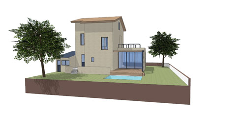 réaménagement et extension maison ancienne réaménagement et extension maison ancienne - 3D