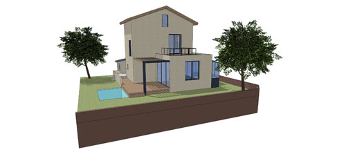 réaménagement et extension maison ancienne réaménagement et extension maison ancienne - 3D