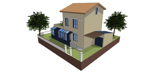 réaménagement et extension maison ancienne réaménagement et extension maison ancienne - 3D