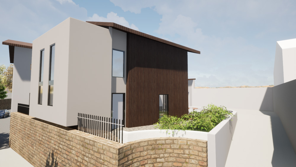 Illustration 3D maison contemporaine Pascal Corsi Architecte Réalisation 3D d'une extension de maison contemporaine en élaboration.