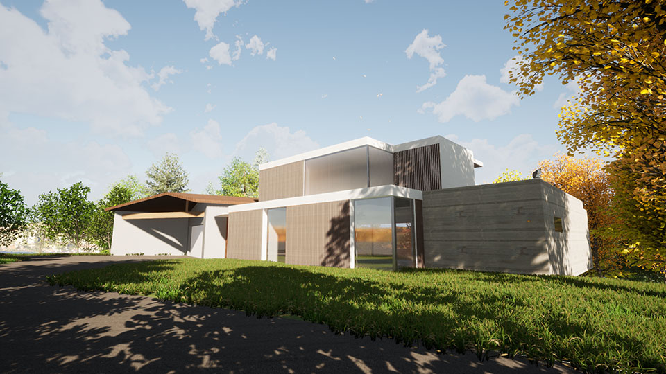 Illustration 3D maison contemporaine Pascal Corsi Architecte Réalisation 3D d'une maison contemporaine en élaboration