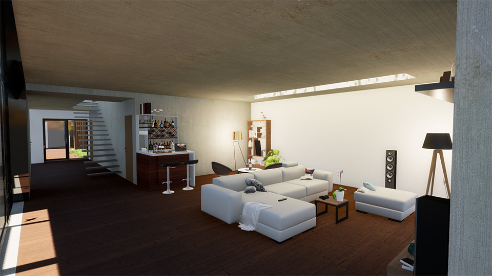 Illustration 3D maison contemporaine Pascal Corsi Architecte Réalisation 3D d'une maison contemporaine en élaboration